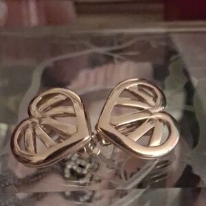 Authentic Givenchy Gold Heart Clip On Earrings